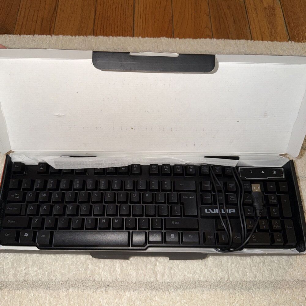 LVLUP Pro Gaming Keyboard with Rainbow LED Backlit Keys - Multimedia Buttons